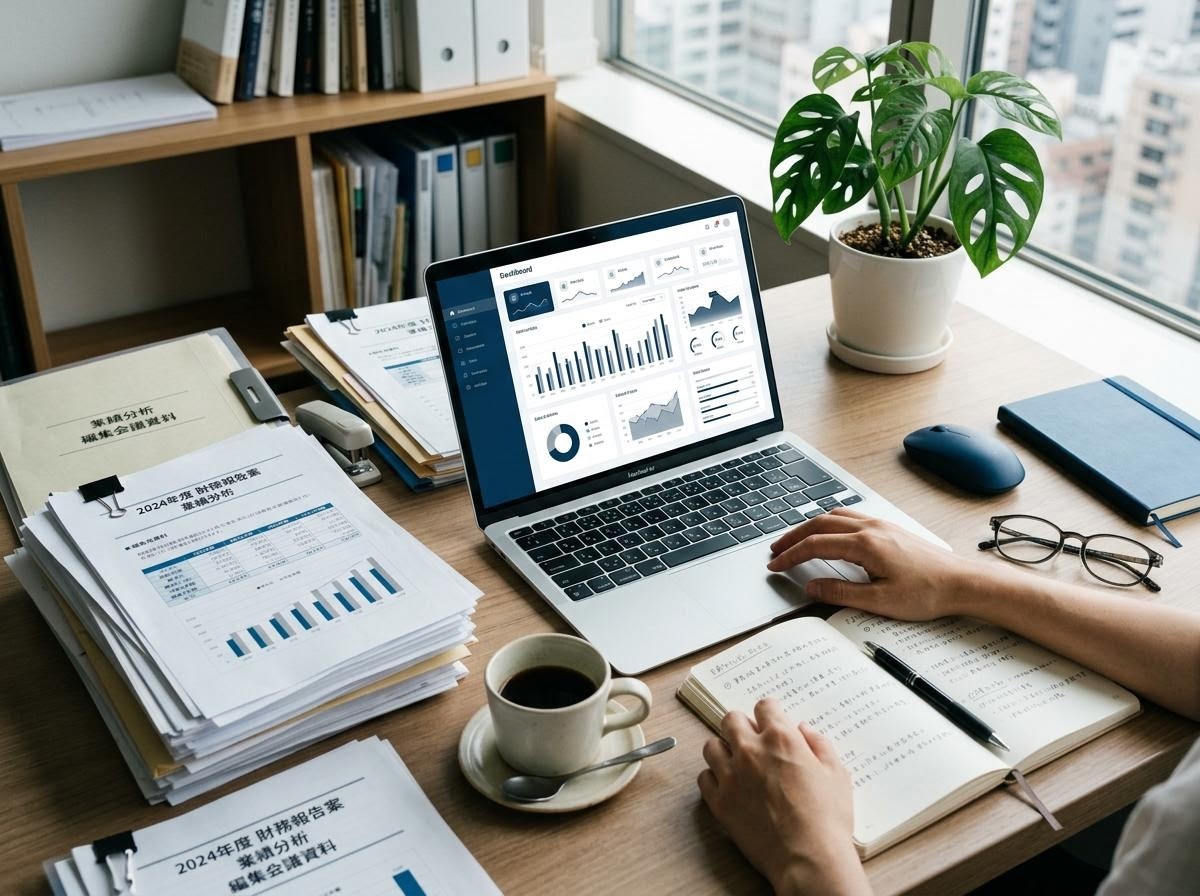 編集デスクの様子