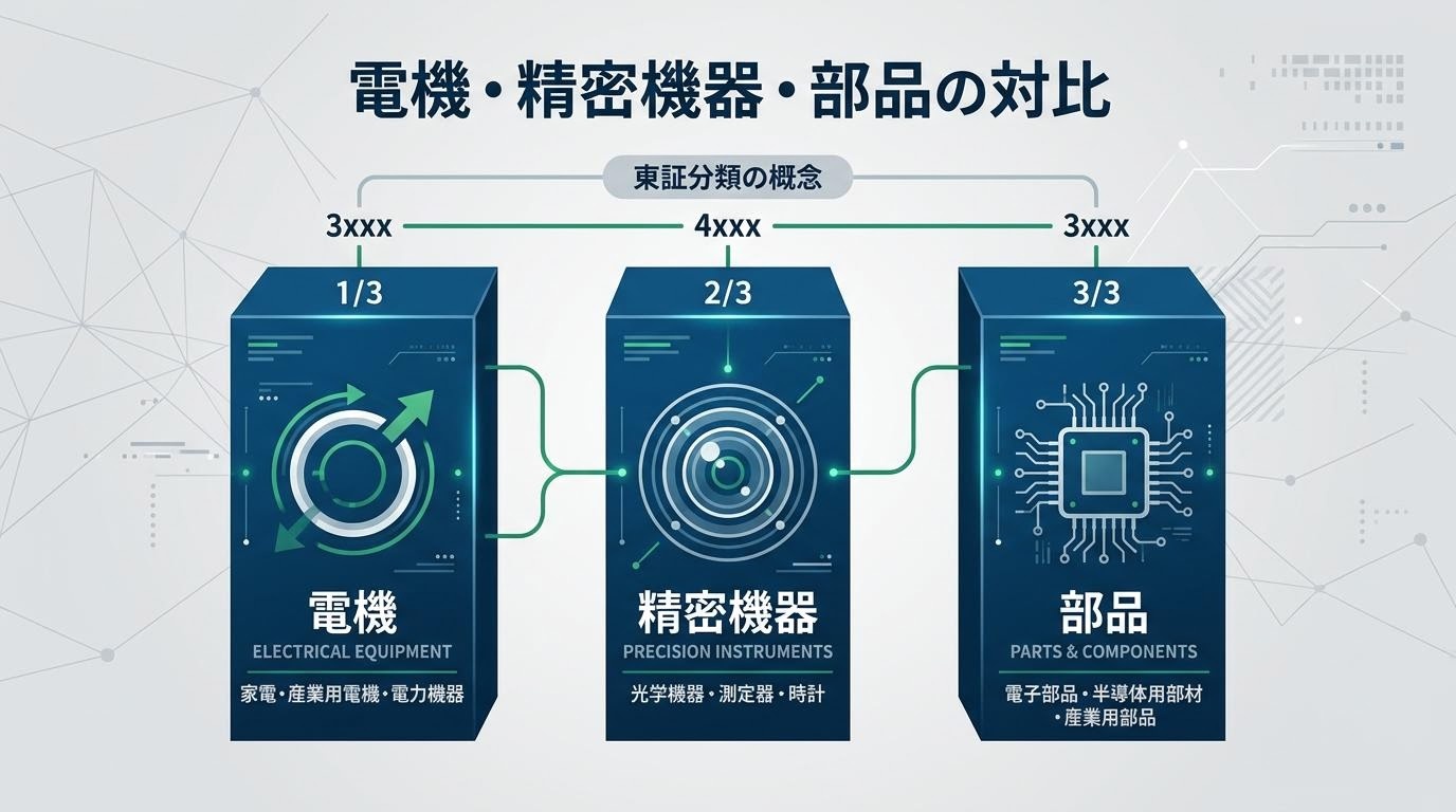 電機と精密機器と部品の違い
